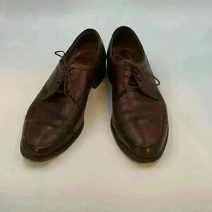 Mens All Leather Tie Dress Shoes In Brown. Size 10 1/2.